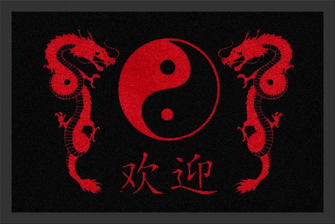 Fußmatte Rockbites - Fußmatte "Dragon Yin Yang" Schwarz / Rot Nr.149 (100669), Rockbites von Rockbites