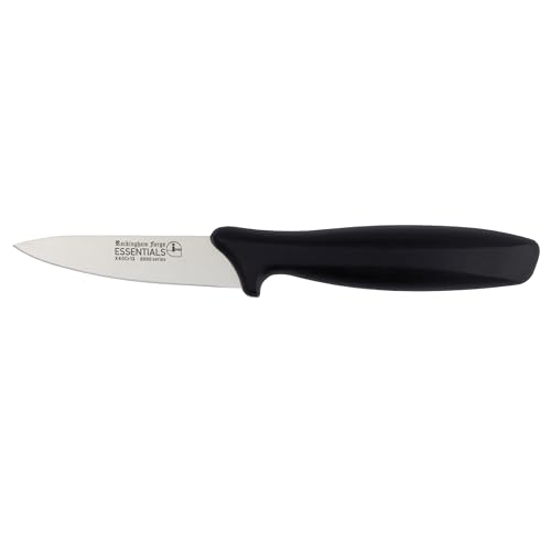 Rockingham Forge RF ESSENTIALS Gemüsemesser aus Edelstahl – 3,5” Klinge mit schwarzem POM Griff, Schälmesser von Rockingham Forge