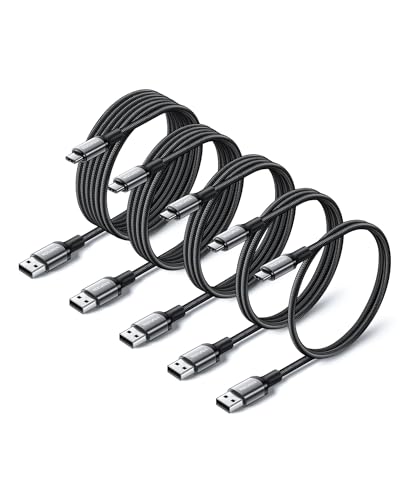 Rocoren USB C Kabel 3A [5-Pack 3M+2M+1.5M+1M+0.5M] USB A auf USB C Schnellladekabel Nylon Type C Datenkabel für Samsung, iPad, Google Pixel, Powerbanks, Game Controllers, Android-Telefon von Rocoren