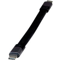 Roline USB-C® Kabel USB4® USB-C® Stecker 15.00cm Schwarz flach, PVC-Mantel, Aluminium-Stecker 110 von Roline