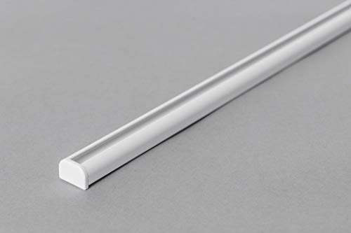 Rollmayer Aluminium Gardinenschiene Mini im Weiß mit Deckenbefestigung (nur Gardinenschiene, 140cm) glänzend 1-läufig Vorhangschiene Innenlaufschiene für Schiebevorhänge, Gardinen und Vorhänge von Rollmayer