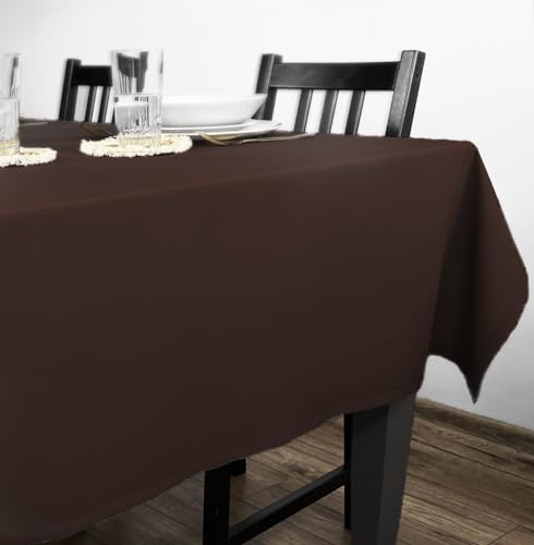 Rollmayer Tischdecke Tischtuch Tischwäsche Gastronomie Kollektion Vivid Uni einfarbig pflegeleicht waschbar 21 Farben zur Auswahl, Produkt für den täglichen Gebrauch(Braun 28, 140x250cm) von Rollmayer