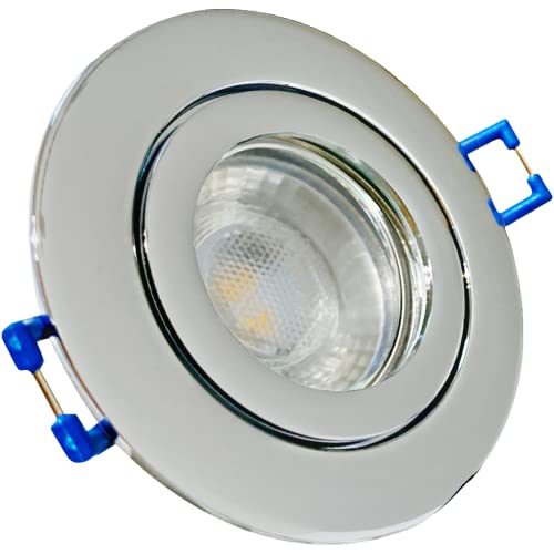 Rolux LED Bad Einbaustrahler IP44 Aqua 12V COB 3W Chrom 1 Stück Deckenleuchte 3000K Warmweiß, Feuchtraum Dusche von Rolux