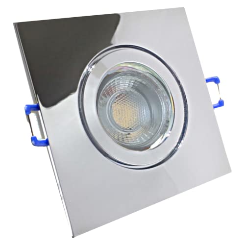 Rolux LED Bad Einbaustrahler IP44 Enya 12V COB 5W Chrom 1 Stück Deckenleuchte 4000K Neutralweiß, Feuchtraum Dusche von Rolux