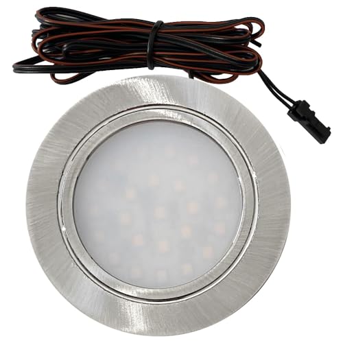 Rolux Möbel Einbauleuchte Finja 12V ultra flach 3 x 2.4W LED-Einbaustrahler 58mm Lochausschnitt 160lm mit LED Trafo und Mini Verteiler 3000K Warmweiß von Rolux