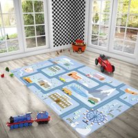 Personalisierter Teppich, Kinderteppich, Way Road Gemusterter Jungenteppich, Individueller Kleinkind Jungenzimmer, Hand - Und Fußteppiche von RoomRugs