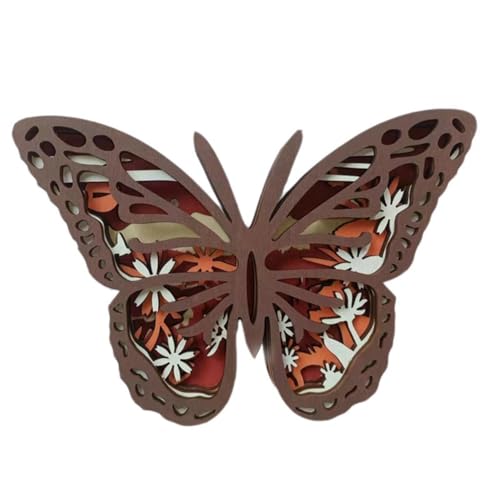 Rordigo 3D-Schnitzerei mit Tieren Aus, Schmetterlings-Kabinendekoration, Tierstatuen Aus, Rustikale Wanddekoration, Kunst für Zuhause, Schlafzimmer, Einfache Installation von Rordigo