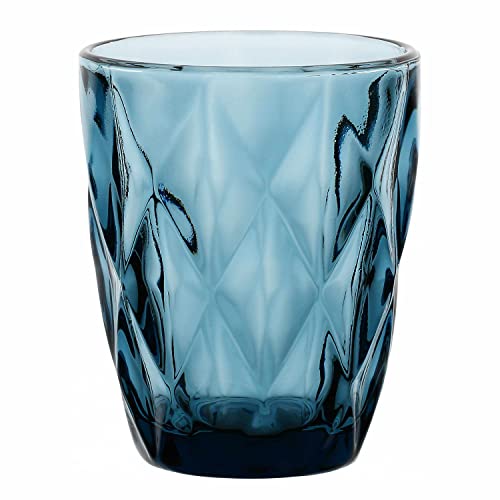 Rose e Tulipani Wasserglas Trinkglas Saftglas Longdrinkglas Blue DIAMOND TUMBLER Blau 270 ml italienisch von Rose e Tulipani