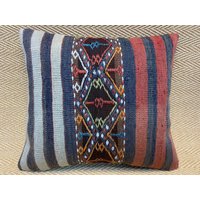 20x24 Kelim Kissenbezug Gestreift Kissen Vintage Sofakissen Wollkissen Boho Dekor Couch Kissenbezüge von RoseSeasonPillow