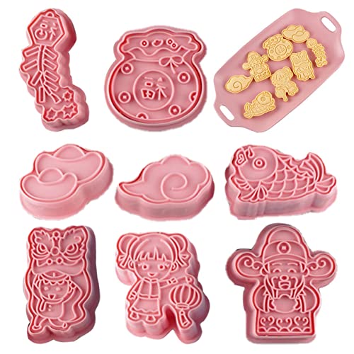 Rosixehird 8 Teiliges Ausstechformen Set, Chinesisches Neujahrsplätzchen Keksausstecher Neujahr Keksformen für Backen Kuchen Fondant Rosixehird 8 Teiliges Ausstechformen Set, Chinesisches Neujahrsplätzchen Keksausstecher Neujahr Keksformen für Backen Kuchen Fondant von Rosixehird