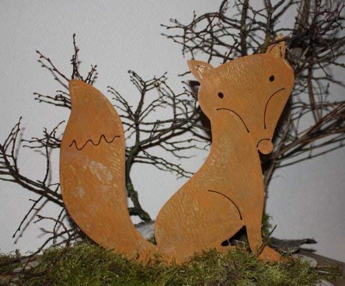 Rostikal Edelrost Gartendeko Fuchs 30 cm Rost Metall Figur für Garten und Indoor Deko Wohnzimmer von Rostikal