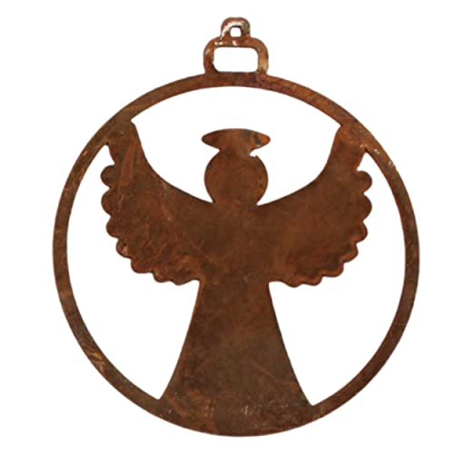 Rostikal Engel Figur 7 cm Rost Geschenkanhänger Edelrost Christbaumschmuck Fensterdeko hängend von Rostikal