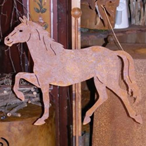 Rostikal Gartendeko Rost Metall Pferde Figur 30 x 40 cm Vintage Gartenfigur Pferd von Rostikal