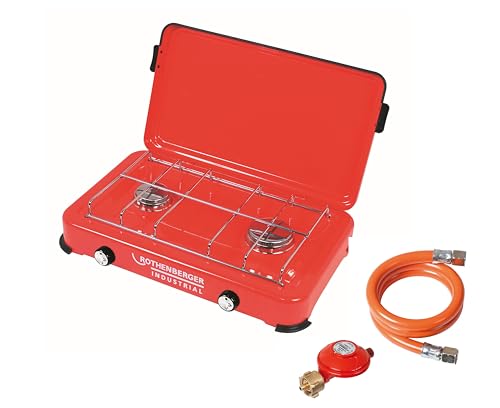 ROTHENBERGER Industrial Campingkocher, Gaskocher, windfester Outdoorkocher inkl. 0,8 m Propangasschlauch und Druckregler, 2 Kochstellen, Inbetriebnahme mit Propangasflasche 35940 ROTHENBERGER Industrial Campingkocher, Gaskocher, windfester Outdoorkocher inkl. 0,8 m Propangasschlauch und Druckregler, 2 Kochstellen, Inbetriebnahme mit Propangasflasche 35940 von Rothenberger