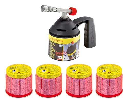 ROTHENBERGER Industrial Lötlampen Set inklusive 4x C200 Supergas Stechkartusche | Lötbrenner | Bunsenbrenner | Gasbrenner 1000000982 ROTHENBERGER Industrial Lötlampen Set inklusive 4x C200 Supergas Stechkartusche | Lötbrenner | Bunsenbrenner | Gasbrenner 1000000982 von Rothenberger