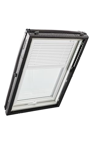 Original Roto Jalousette ZJA für Roto Dachfenster Führungsschiene Weiß Aluminium Jalousie für Roto Dachfenster der Baureihe Designo R4/R7 und Classic K 43/73 mit Größe 074/160 | 07/16 Farbe Weiß von Roto