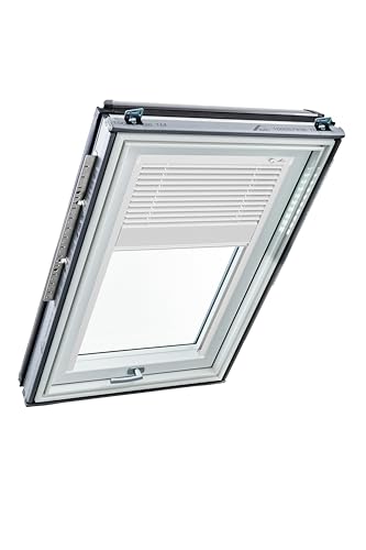 Original Roto Jalousette ZJA für Roto Dachfenster Führungsschiene Weiß Aluminium Jalousie für Roto Dachfenster der Baureihe Designo R6/R8, i8 und Classic K 64/84 mit Größe 094/118 09/11 Farbe Weiß von Roto