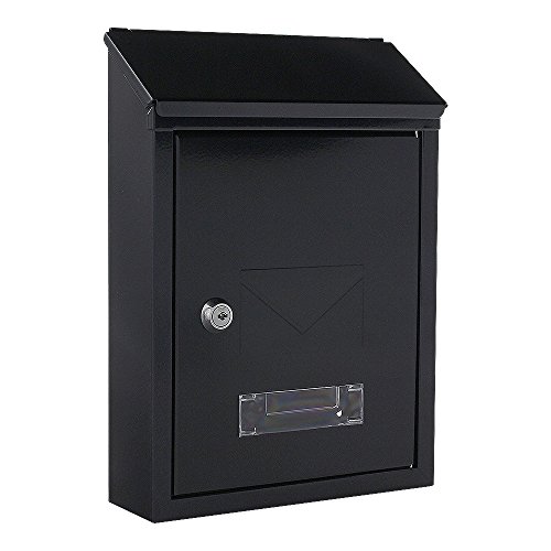 Rottner Briefkasten HomeDesign Briefkasten HDM 2100 in Anthrazit aus pulverbeschichtetem Stahlblech mit Einwurfschlitz, Namensschild und Klappe, Postkasten von Rottner