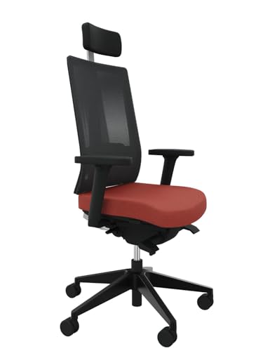 Rovo Chair Rovo, XN, ergonomischer Bürostuhl mit Netzrückenlehne, Sitztiefenverstellung und höhenverstellbarer Lordosenstütze (Nackenstütze, orange) von Rovo Chair