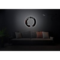 Enso Kreis Wandkunst Mit Led, Zen Wandkunst, Wand Led Beleuchtetes Schild, Buddhismus Wanddekoration, Led Schild von RoxyRoStore