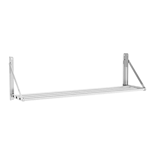 Royal Catering RC-TFWH120X30 Wandbord klappbar Stangendesign 120 x 30 cm 40 kg Edelstahl Hängeregal Küche Wandregal klappbar von Royal Catering