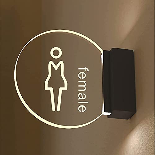 WC Türschild Schild WC Schild LED Toilette Acryl Toilettenschild Wandmontage, Damen Herren Bad Beleuchtung Kantenbeleuchtung für Büro, Hotel Einkaufszentrum ( von RoyamS