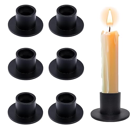 6 Stück Schwarze Kerzenständer,Retro Candlelight Dinner Kerzenhalter, für Wohn,Esszimmer und Schlafzimmerdekoration Kamindekoration von Royiwe