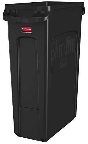 Rubbermaid Commercial Products FG354060BLA Slim Jim mit Lüftungskanälen, 87 L, Schwarz von Rubbermaid Commercial Products