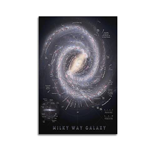 Rudd Milky Way Galaxy Map HD Poster Dekoratives Gemälde Leinwand Wandposter und Kunstbild Druck Moderne Familienzimmer Schlafzimmer Dekor Poster 30 x 45 cm Rahmen-Stil von Rudd