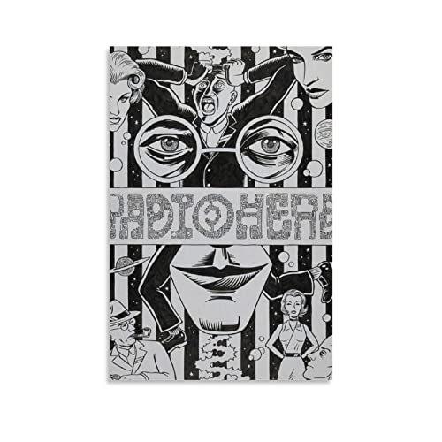 Rudd Quadro MDF Decorado Musica Radiohead Konzertposter Wandkunstdruck, Retro ästhetische Raumdekoration Malerei Leinwand Poster für Zuhause und Büro Dekorationen 50 x 75 cm von Rudd