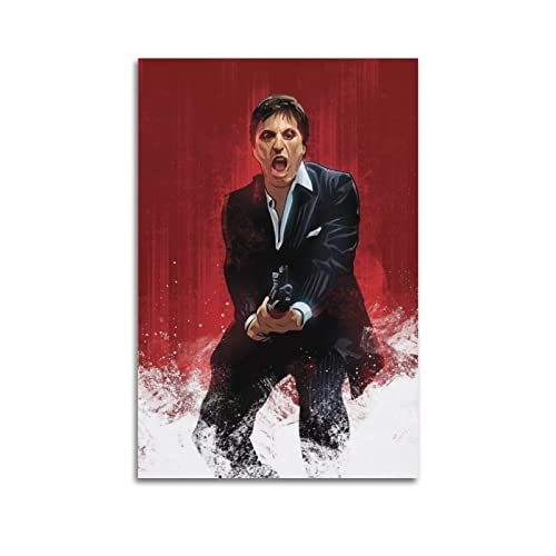 Rudd Scarface Al Pacino Poster, dekoratives Gemälde, Leinwand, Wandposter und Kunstbild, modernes Familien-Schlafzimmer, Dekoration, Poster, 40 x 60 cm, ohne Rahmen von Rudd