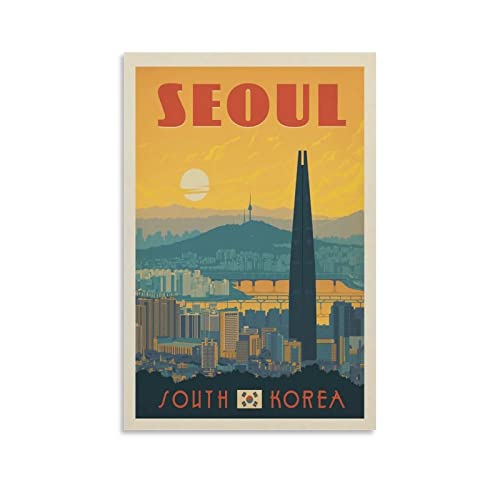 Rudd Seoul Südkorea Poster, Wandkunstdruck, Retro, ästhetische Raumdekoration, Malerei, Leinwand, Poster für Zuhause und Büro, 50 x 75 cm von Rudd