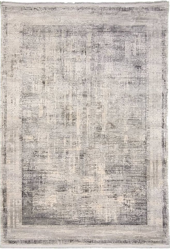 Teppich GLORIA, Rug Studios, Rechteckig, Höhe: 10 mm, Esszimmer, Flur, Küche, modern, Schlafzimmer, Waschbar, 80 x 150 cm, grau weiss von Rug Studios