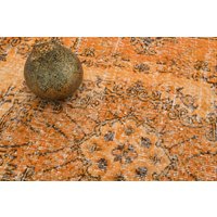 150x200 Wohnteppich, Vintage Teppich, Handgemachter Blumenteppich, Orange Braun von RugNature