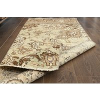 60x160 cm, Beige Braun Türkisch Teppich, Kleiner Handgefertigter Oushak Waschbar, Vintage Dekorteppich von RugNature