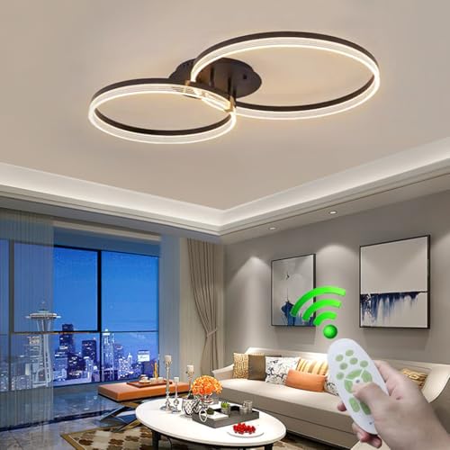 RuiRfh Moderne Wohnzimmer Deckenlampe Mit Fernbedienung Dimmbare Deckenbeleuchtung Hohe Helligkeit Acryl Lampenschirm 3 Ringe Schicke Aluminium Deckenleuchte Schlafzimmer Küche Restaurant Deckenlicht( RuiRfh Moderne Wohnzimmer Deckenlampe Mit Fernbedienung Dimmbare Deckenbeleuchtung Hohe Helligkeit Acryl Lampenschirm 3 Ringe Schicke Aluminium Deckenleuchte Schlafzimmer Küche Restaurant Deckenlicht( von RuiRfh