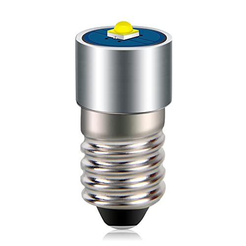 Ruiandsion 1 Stück 6-24V E10 LED Lampe 3W 2525 1SMDWeiße LED Ersatzlampe Upgrade für Scheinwerfer Taschenlampen Taschenlampe, unpolar von Ruiandsion