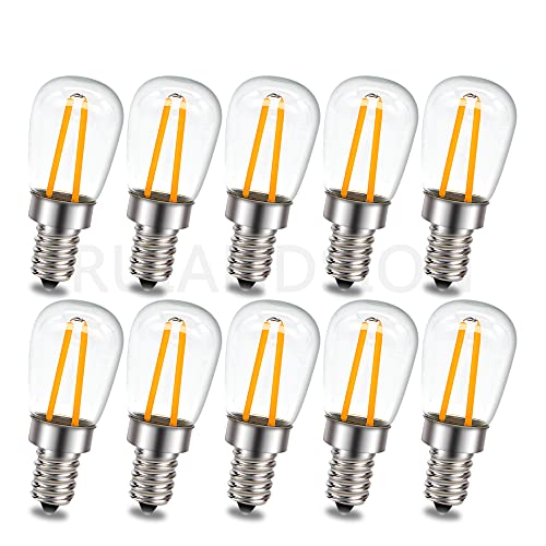 Ruiandsion E12 LED Glühbirne 220V AC Warmweiß 2SMD LED Chips LED Klar Glühbirne Ersatz für Kerzen Decke Pendel dekorative Licht (Packung mit 10) von Ruiandsion