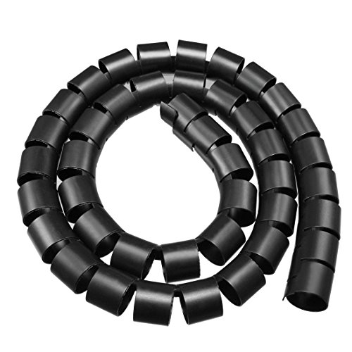 Ruilogod 30mm Flexible Spiralschlauch Kabel-Draht-Verpackungs-Computer verwalten Cord Schwarz 1M von Ruilogod