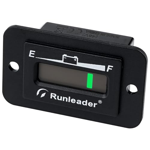 Runleader 12V 24V 36V 48V LED-Batterieanzeige, Batteriekapazitätsmesser, Überwachung der Batterieladung und -entladung für Golfwagen Elektrofahrzeug Star Car Stacking Machine Generator. (48V) von Runleader