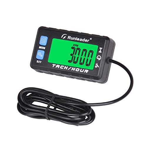 Runleader Digitaler Drehzahlmesser für kleine Motoren,größeres mehrfarbiges LCD-Display,Drehzahlwarnung, Batterie austauschbar,weiße und rote Hintergrundbeleuchtung (RD) von Runleader