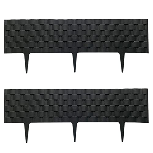 Rasenkante Gartenpalisade Beeteinfassung Beetumrandung Rattan-Optik, 2 Elemente, Jede 60 cm, Schwarz von Rurunklee