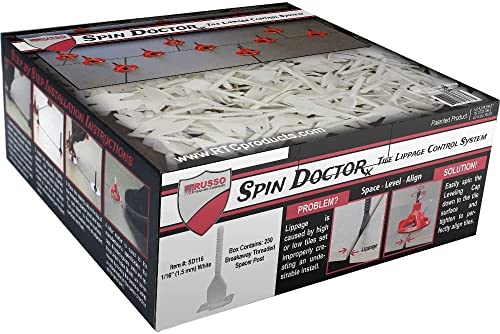 Spin Doctor Fliesen-Nivelliersystem, 1,5 mm, 1 Box mit 250 Stück von Russo Trading Company