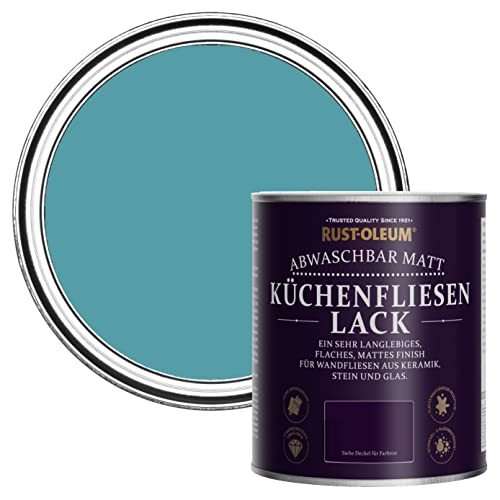 Rust-Oleum Blau Wasserabweisender Küchenfliesenlack in mattem Finish - Petrol 750ml von Rust-Oleum