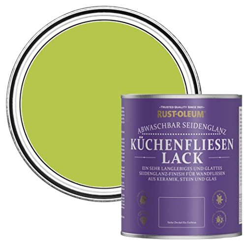 Rust-Oleum grün wasserabweisender Küchenfliesenlack in seidenglänzendem Finish - Limette 750ml von Rust-Oleum