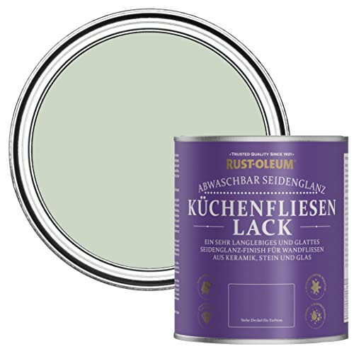 Rust-Oleum grün wasserabweisender Küchenfliesenlack in seidenglänzendem Finish - Lorbeer Grün 750ml von Rust-Oleum