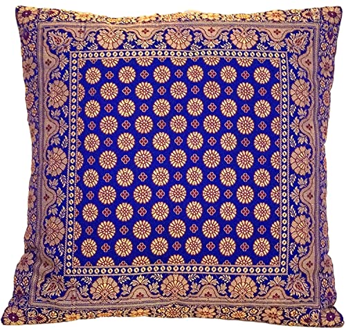 Ruwado Violet Seide Kissenbezug | Zierkissenbezug | Sofakissenbezug | Dekokissen | Zierkissen - 40 cm x 40 cm ***Handgewebt und Handgefertigt von Kunsthandwerkern aus Kaschmir-Indien*** von Ruwado