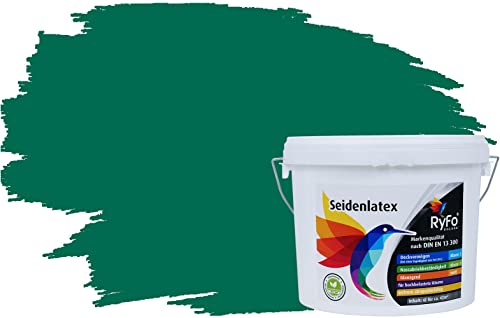 RyFo Colors Seidenlatex Trend Grüntöne Smaragdgrün 6l - bunte Innenfarbe, weitere Grün Farbtöne und Größen erhältlich von RyFo Colors