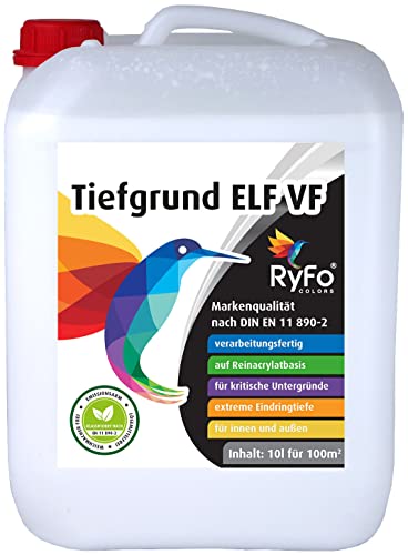 RyFo Colors Tiefgrund ELF verarbeitungsfertig 10l (Größe wählbar) - Premium Reinacrylat Tiefengrund für innen und außen von RyFo Colors