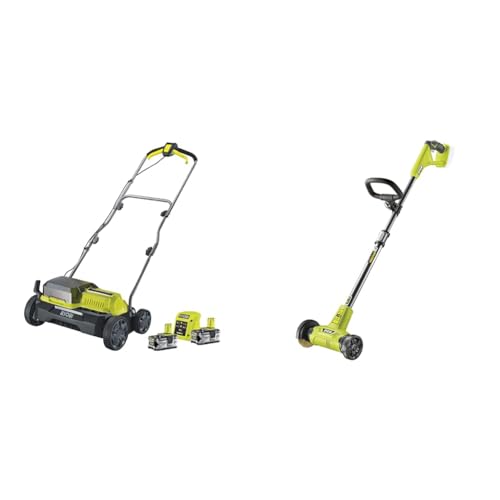 RYOBI 18V ONE+ Brushless Akku-Vertikutierer RY18SFX35A-240 & 18 V ONE+ Akku-Fugenreiniger RY18PCA-0 von Ryobi